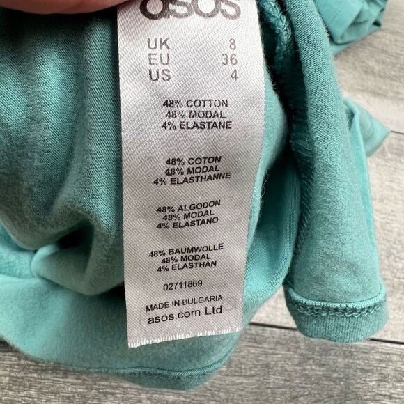 ASOS Aqua Blue Scoop Neck Bodycon Mini Dress – Size 4 - Picture 4 of 7